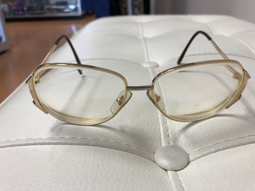 Vintage Aeroline Reading Eyeglasses Gold Tone Frame Made in France Oval Lens