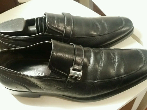 Bruno Magli Lolver Black Leather Formal Slip-On Loafers Shoes Mens Size 10 M