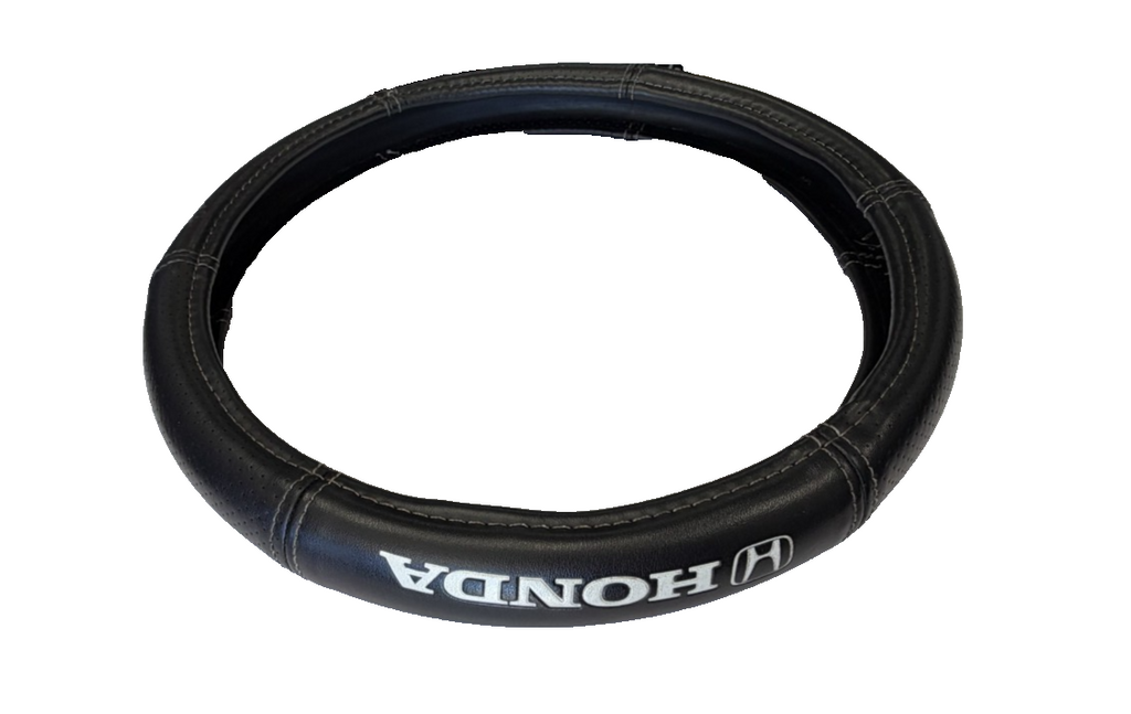 Honda Car SUV Steering Wheel Cover for Grip, Protection Black Synthetic Leather by Honda