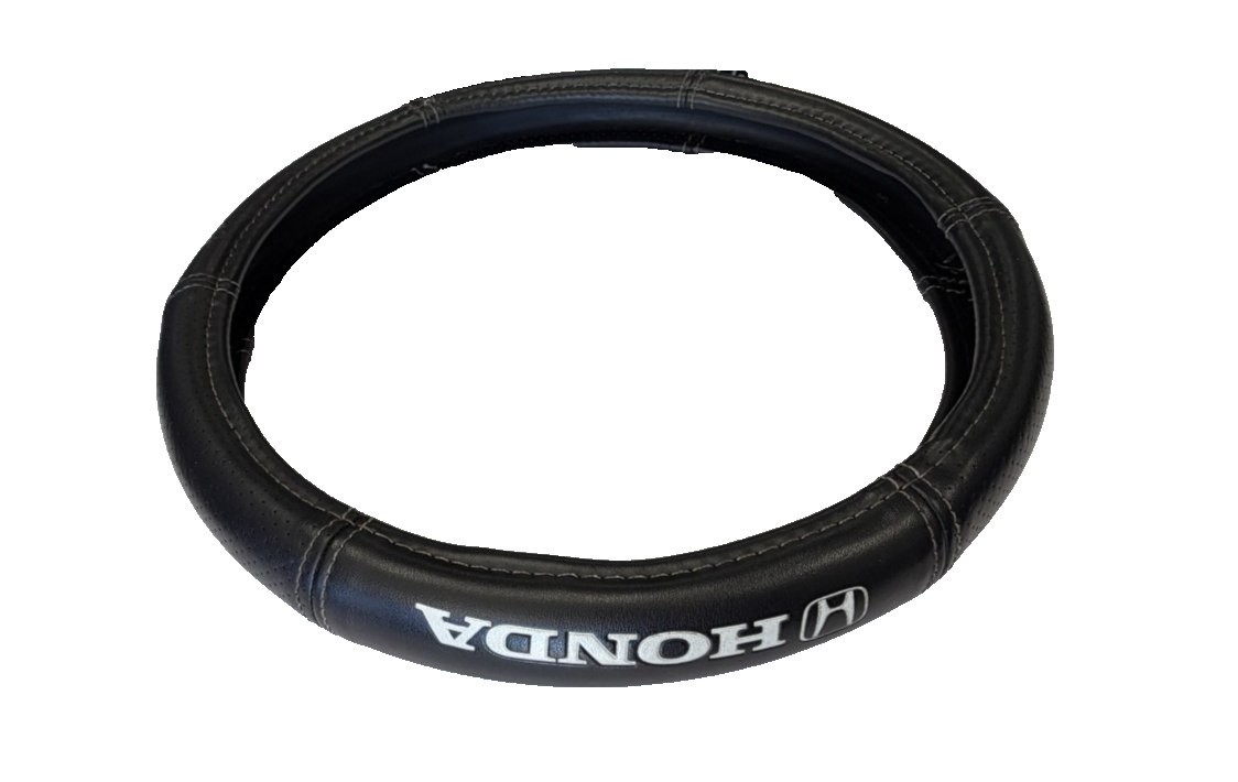 Honda Car SUV Steering Wheel Cover for Grip, Protection Black Synthetic Leather by Honda