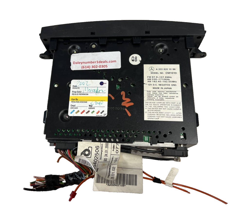 01-04 Mercedes W203 C230 C32 AMG C320 C240 FM AM Audio Radio Player A2038201086