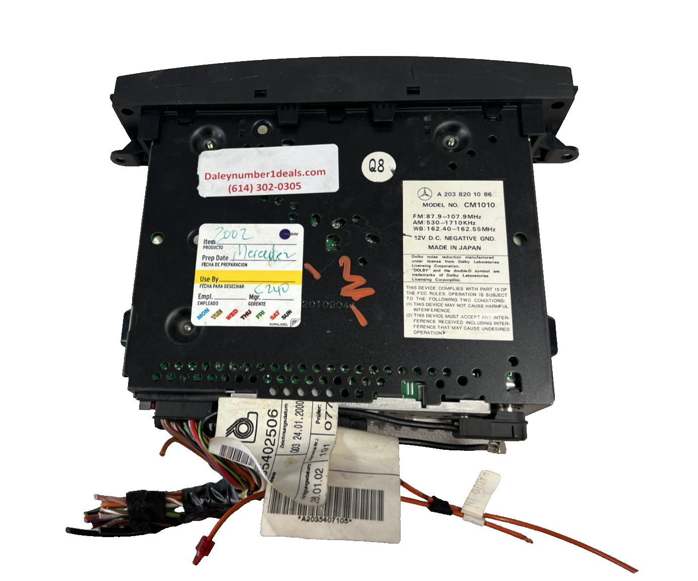 01-04 Mercedes W203 C230 C32 AMG C320 C240 FM AM Audio Radio Player A2038201086