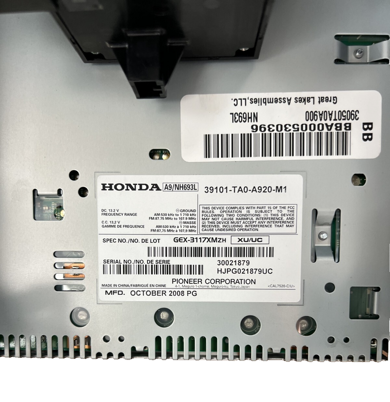 2008-2009 Honda Accord AM FM CD Player Radio Receiver OEM 39101-TA0-A920-M1