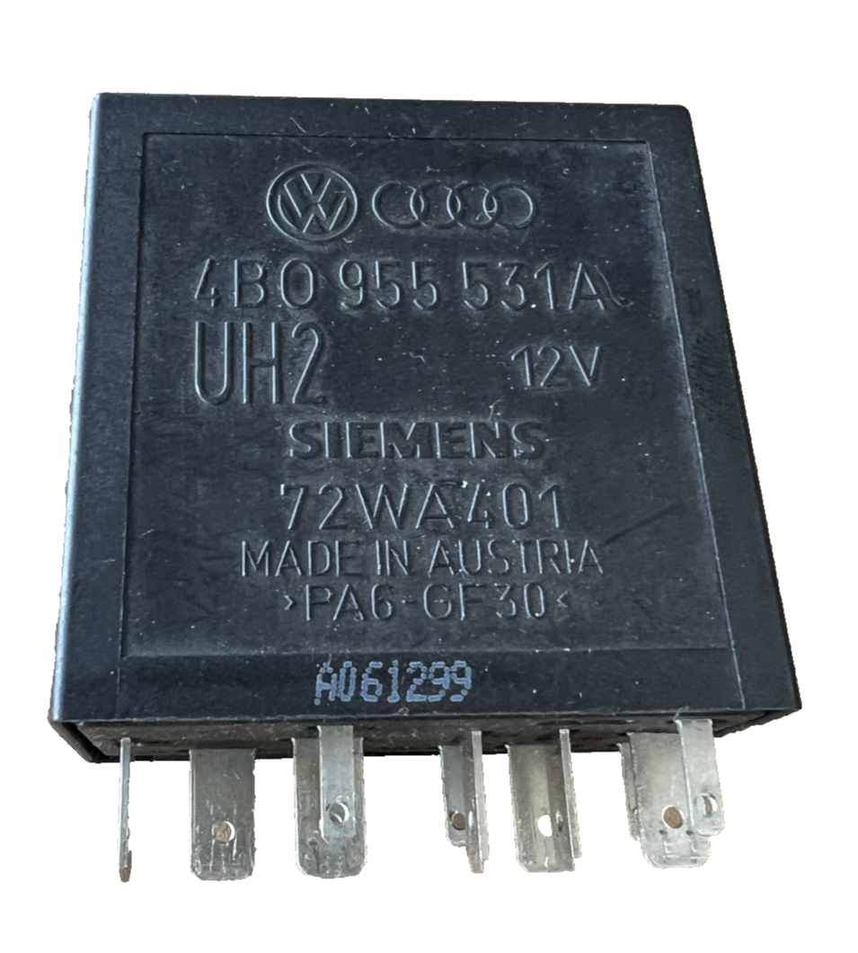 Wiper Relay 12V 4B0 955 531 A Black fits Volkswagen Audi Jetta Golf