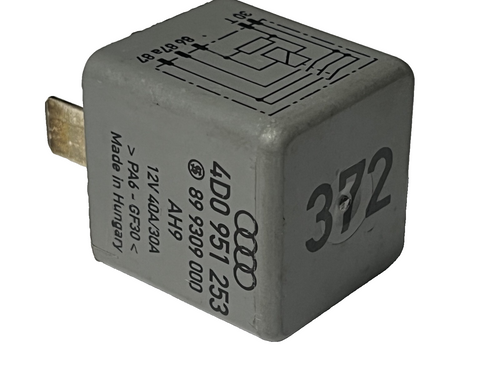 1992-2004 Audi S4 S6 A4 Fuel Pump Relay 12V 40A 30A OEM 4D0 951 253 Gray
