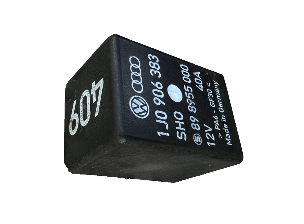 Volkswagen Audi Fuel Pump Relay 409 OEM 1J0 906 383 SHO, 89 8955 000 Black
