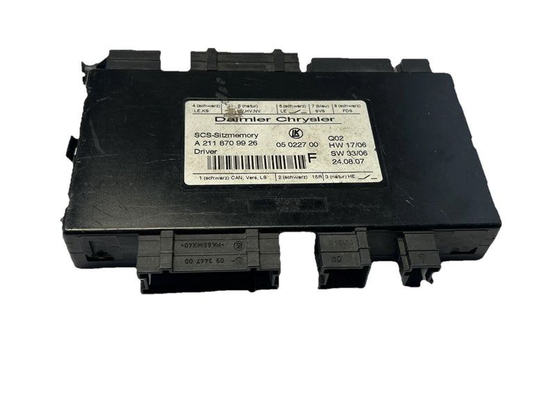 03-11 Mercedes W211 R500 CLS500 Seat Control Module Front Left A 211 870 99 26