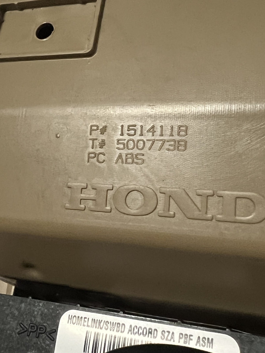 2008-2012 Honda Accord Front Overhead Console Dome Map Light Sunroof Switch