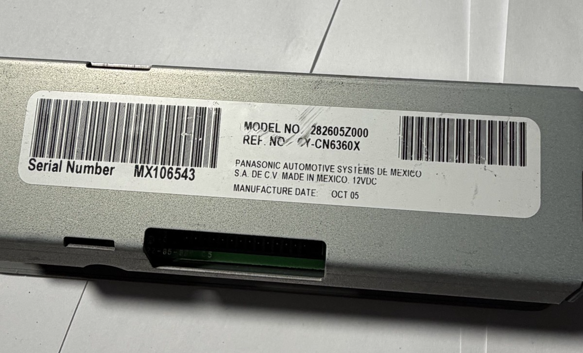 Rear Overhead AUX DVD Audio Control Panel 282605Z000 fits 2004-2009 Nissan Quest