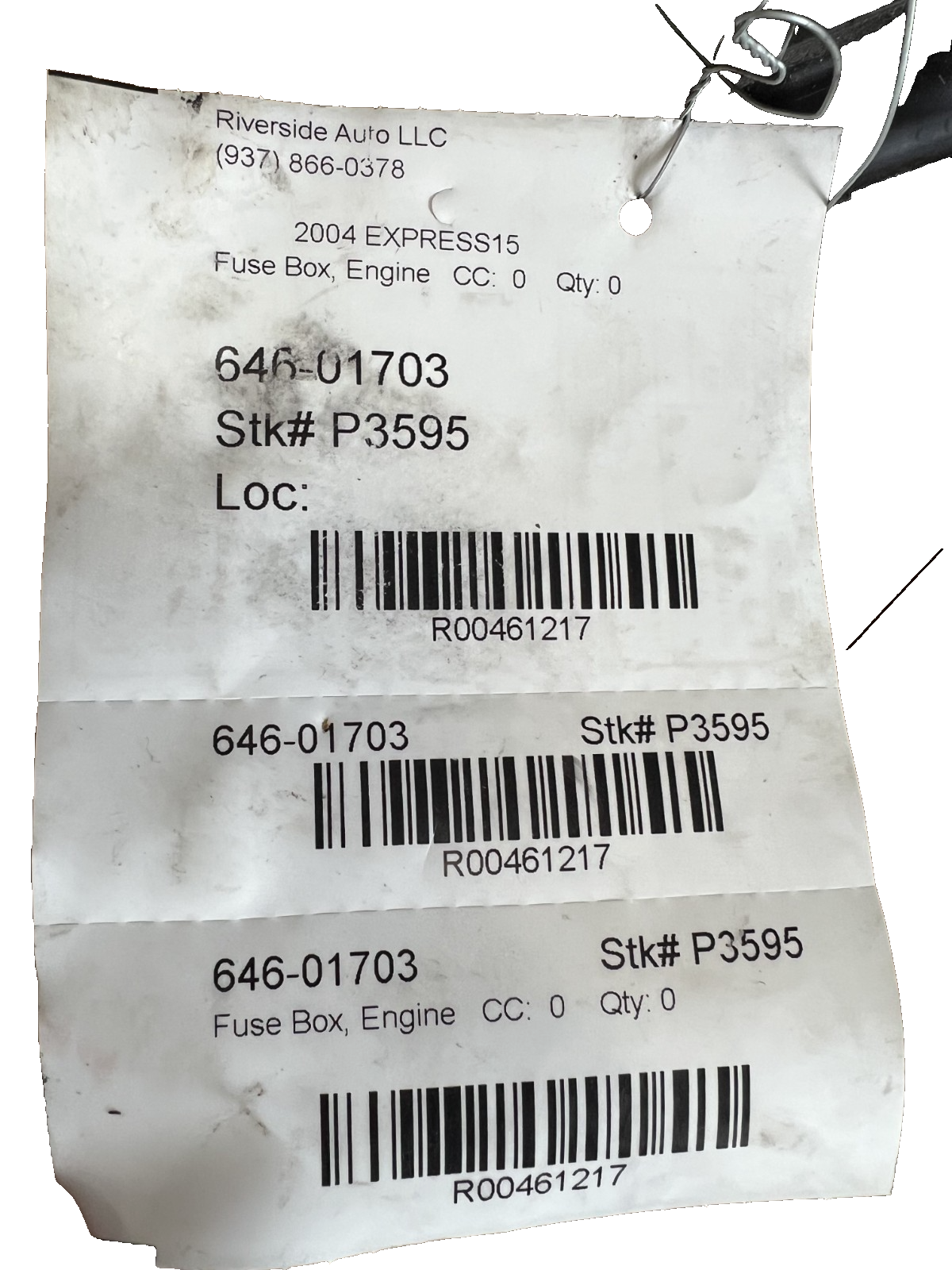 2003-2007 Chevrolet Express 1500 2500 3500 Engine Fuse Relay Box OEM 646 01703