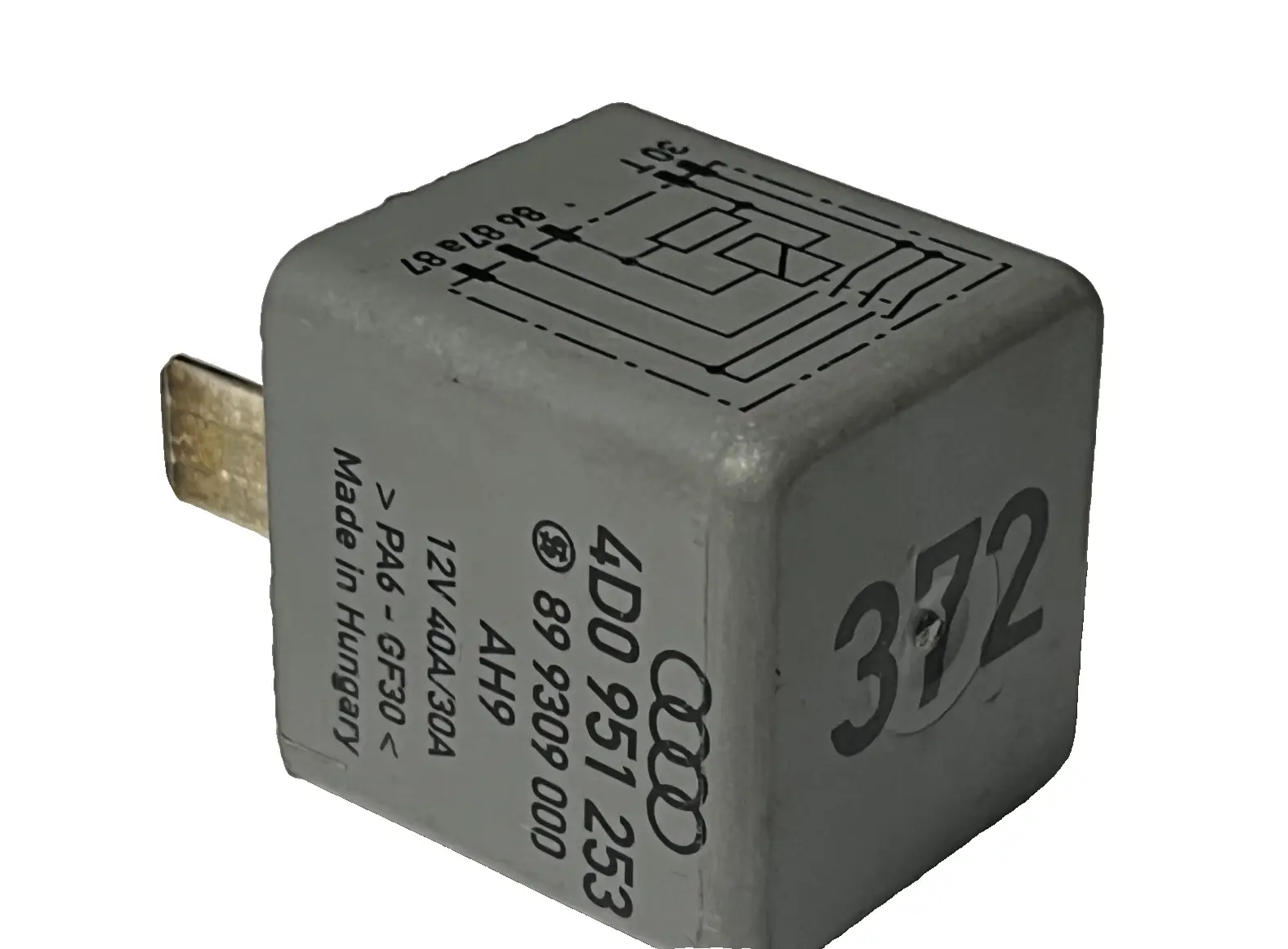 1992-2004 Audi S4 S6 A4 Fuel Pump Relay 12V 40A 30A OEM 4D0 951 253 Gray by Audi