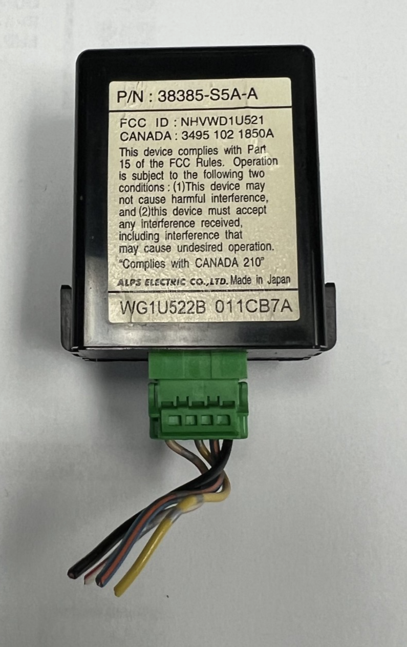 01 02 03 04 05 Honda Civic Keyless Entry Receiver Module 38385 S5A A, WG1U522B
