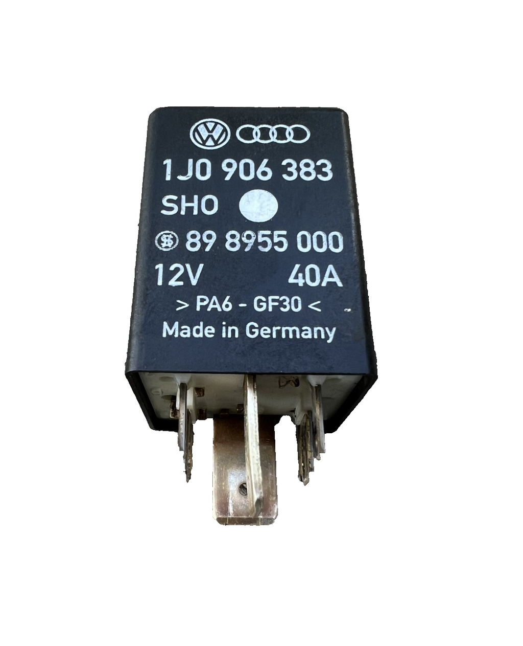 Volkswagen Audi Fuel Pump Relay 409 OEM 1J0 906 383 SHO, 89 8955 000 Black