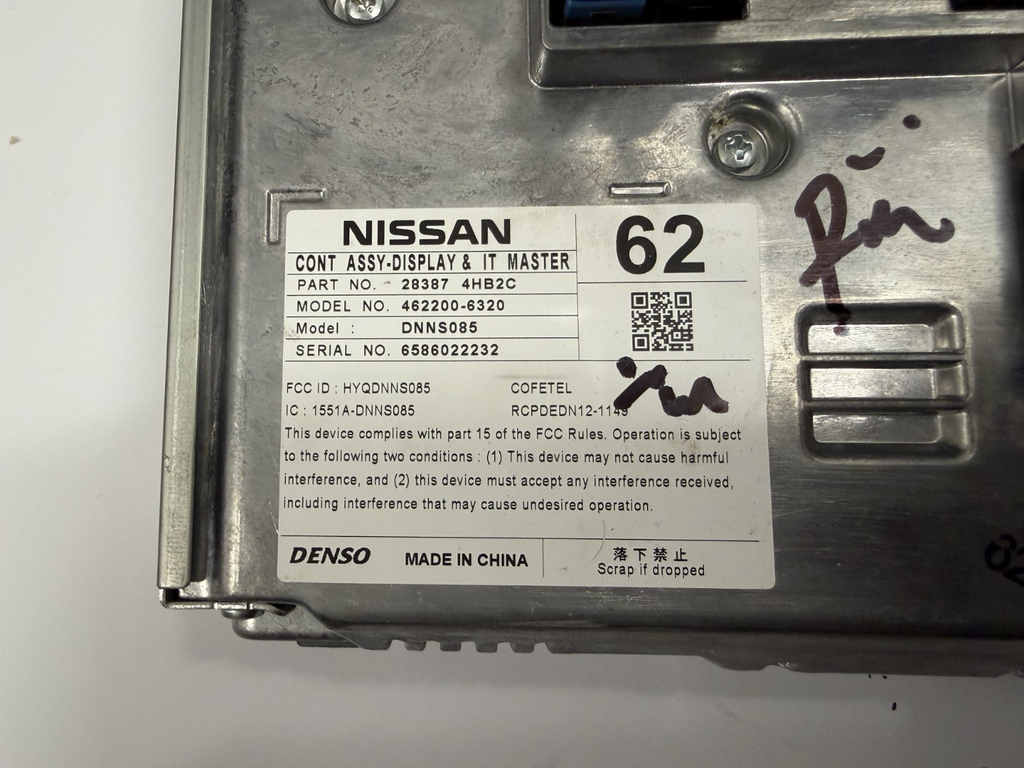 Navigation Multimedia Display Screen 28387 4HB2C fits 17-19 Nissan Pathfinder