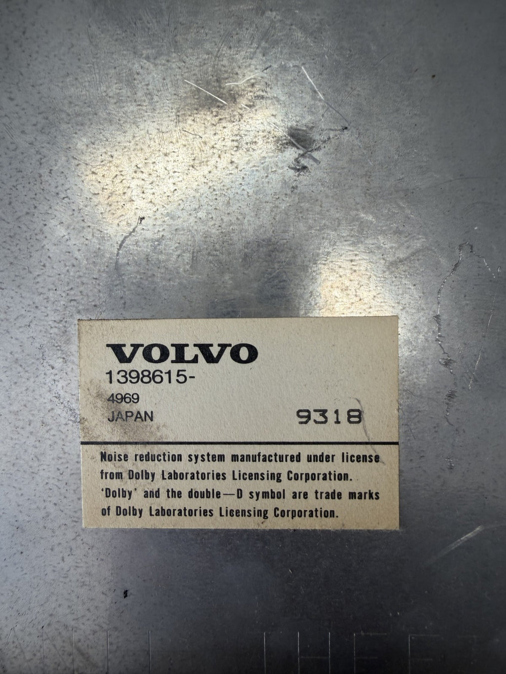 1993-1997 Volvo 740 940 Radio Cassette Player Receiver 1398615 4969 Black
