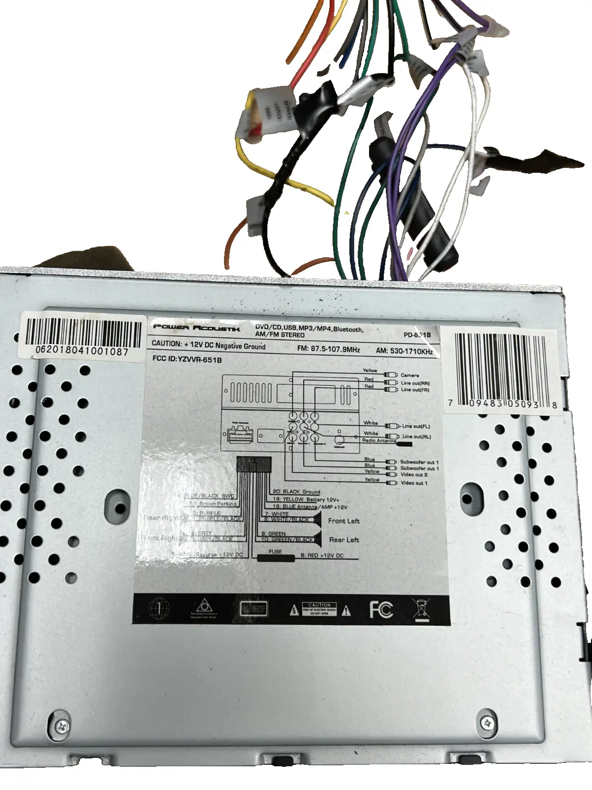 Power Acoustik 6.5" Double-Din Car Radio Stereo with Bluetooth OEM PD-651B by Power Acoustik