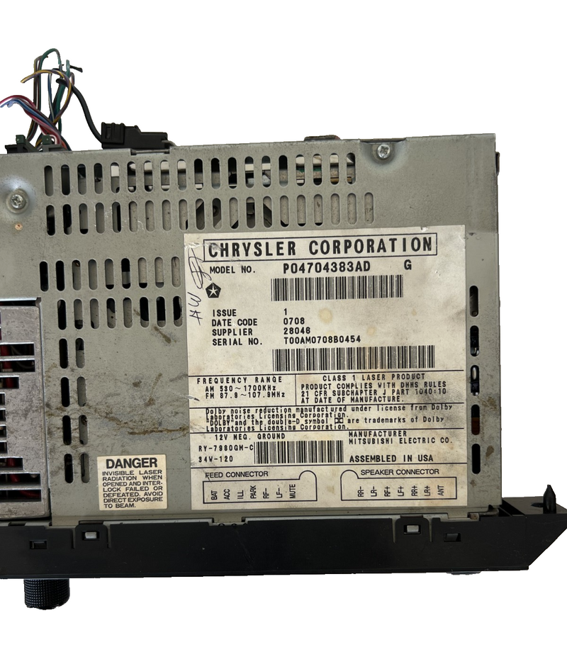 1994-2003 Jeep Dodge Chrysler AM FM Radio Cassette CD Player Receiver 04704383AD