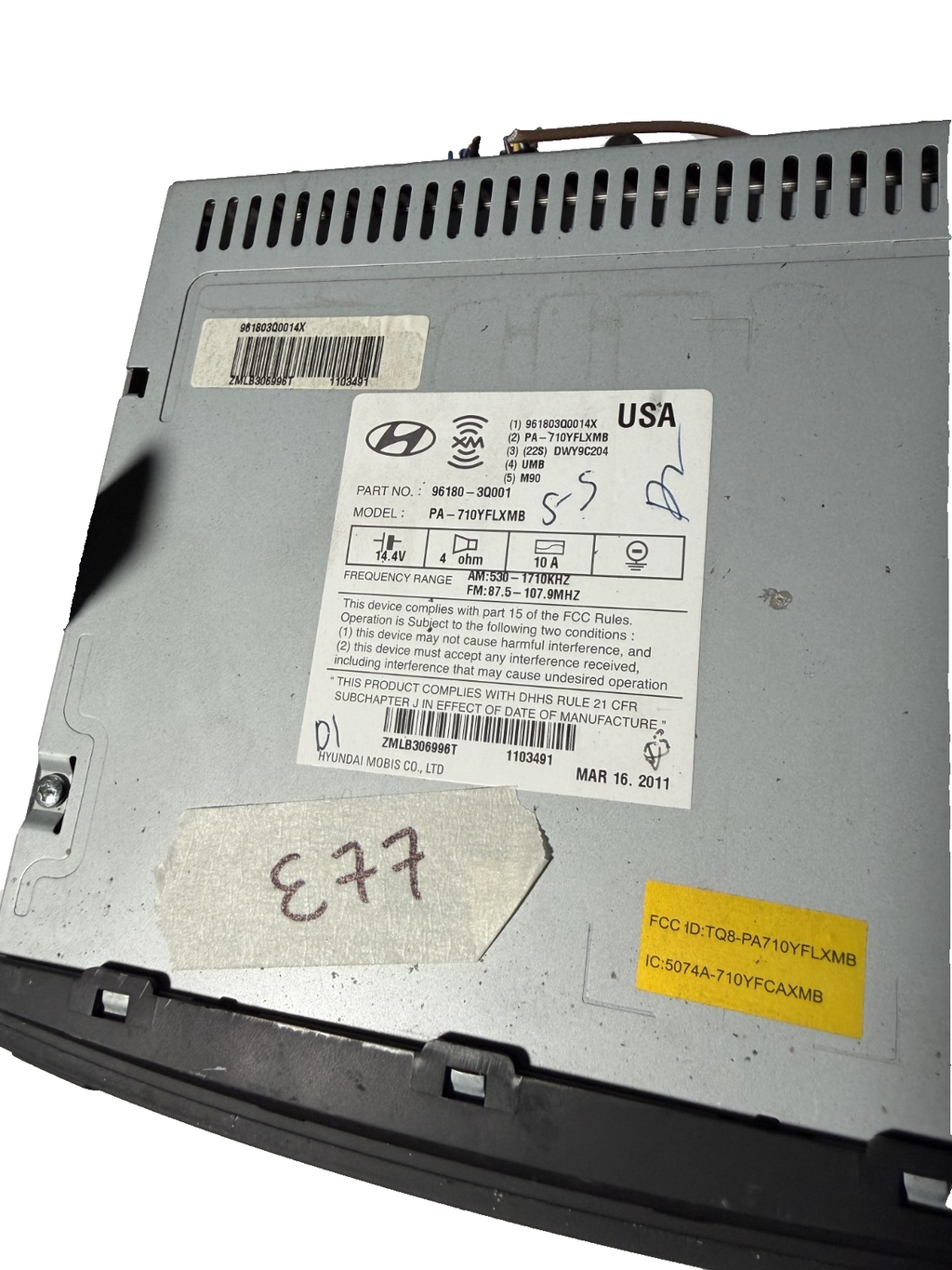 AM FM CD Player Radio Receiver 96180-3Q001 fits 2009-2014 Hyundai Sonata