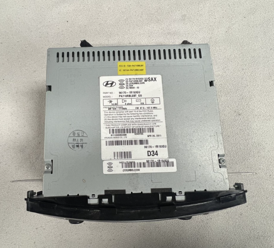 12-14 Hyundai Accent Radio AM FM Single CD Player with Bluetooth 961701R150GU