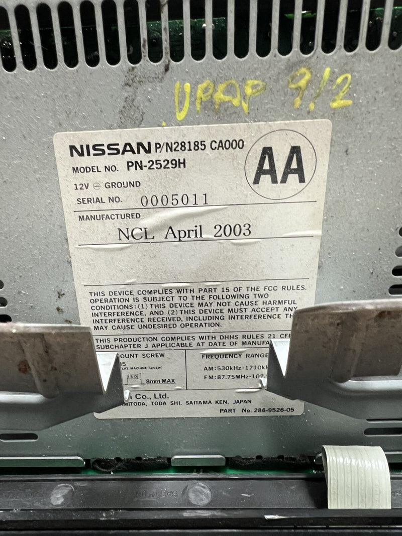 03-04 Nissan Murano AC Climate Temperature Control Radio CD Player 28185-CA000