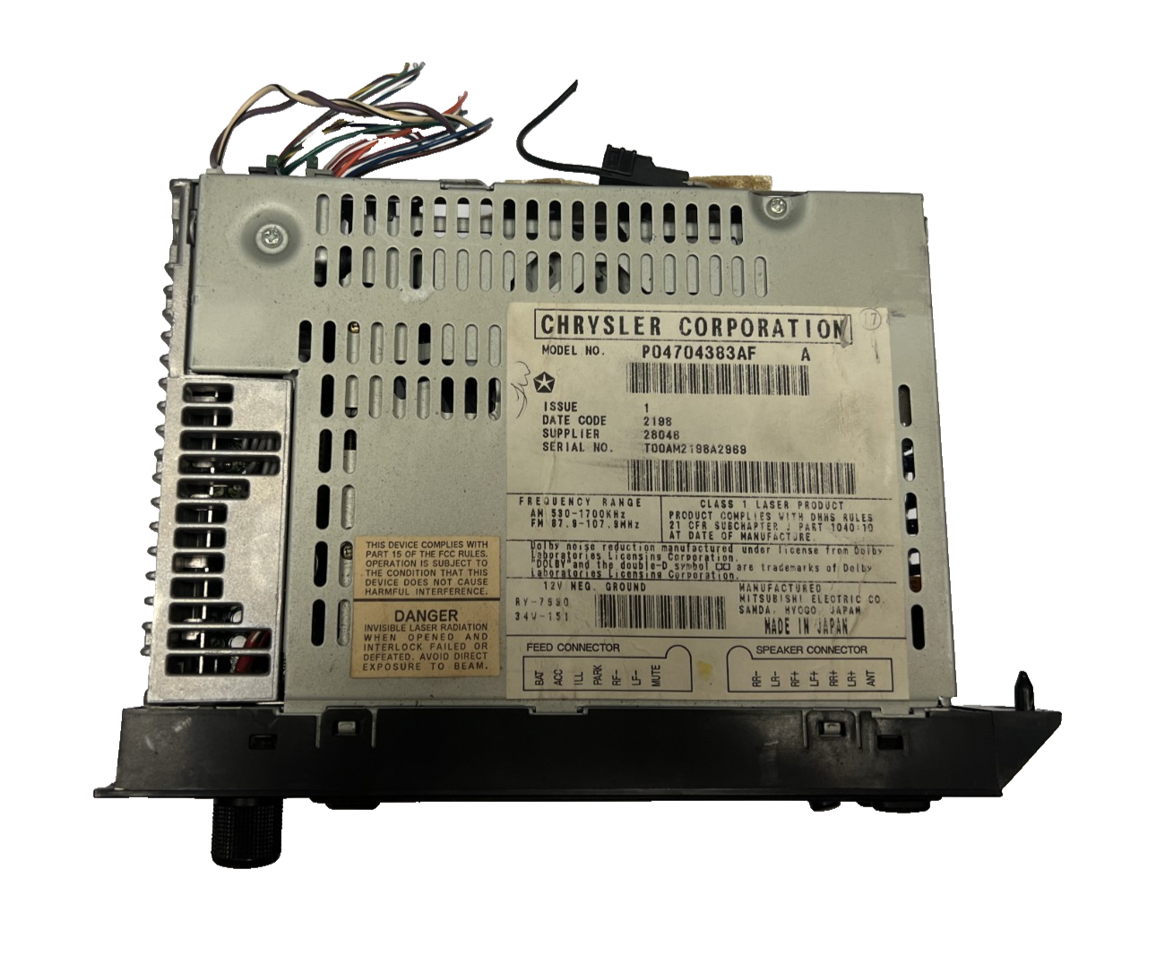 AM FM Radio Cassette CD Player Receiver 04704383AF for 98-00 Dodge Grand Caravan