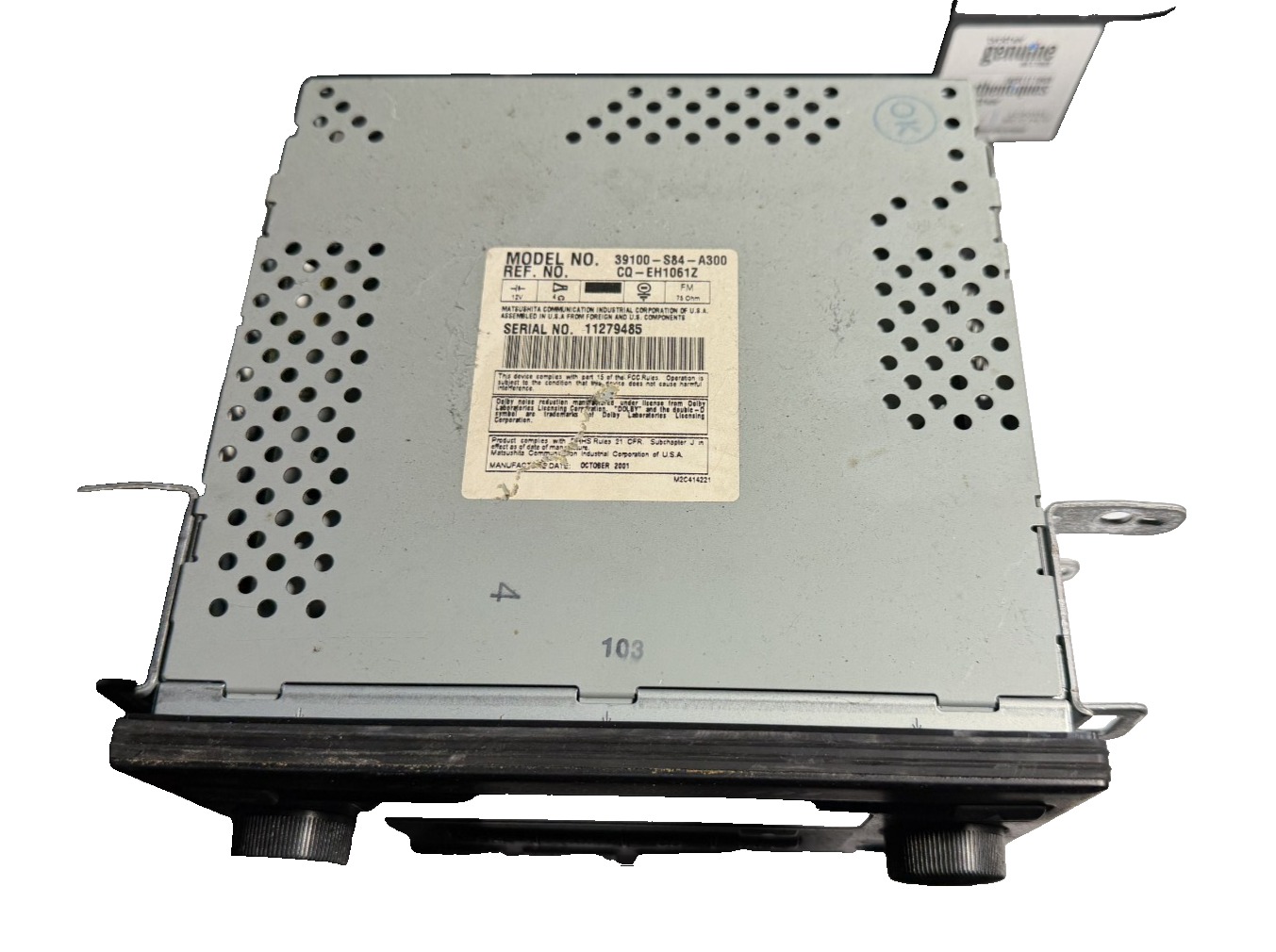 Stereo AM FM CD 6 Disc Radio Receiver 39100 S84 A300 fits 01-02 Honda Accord