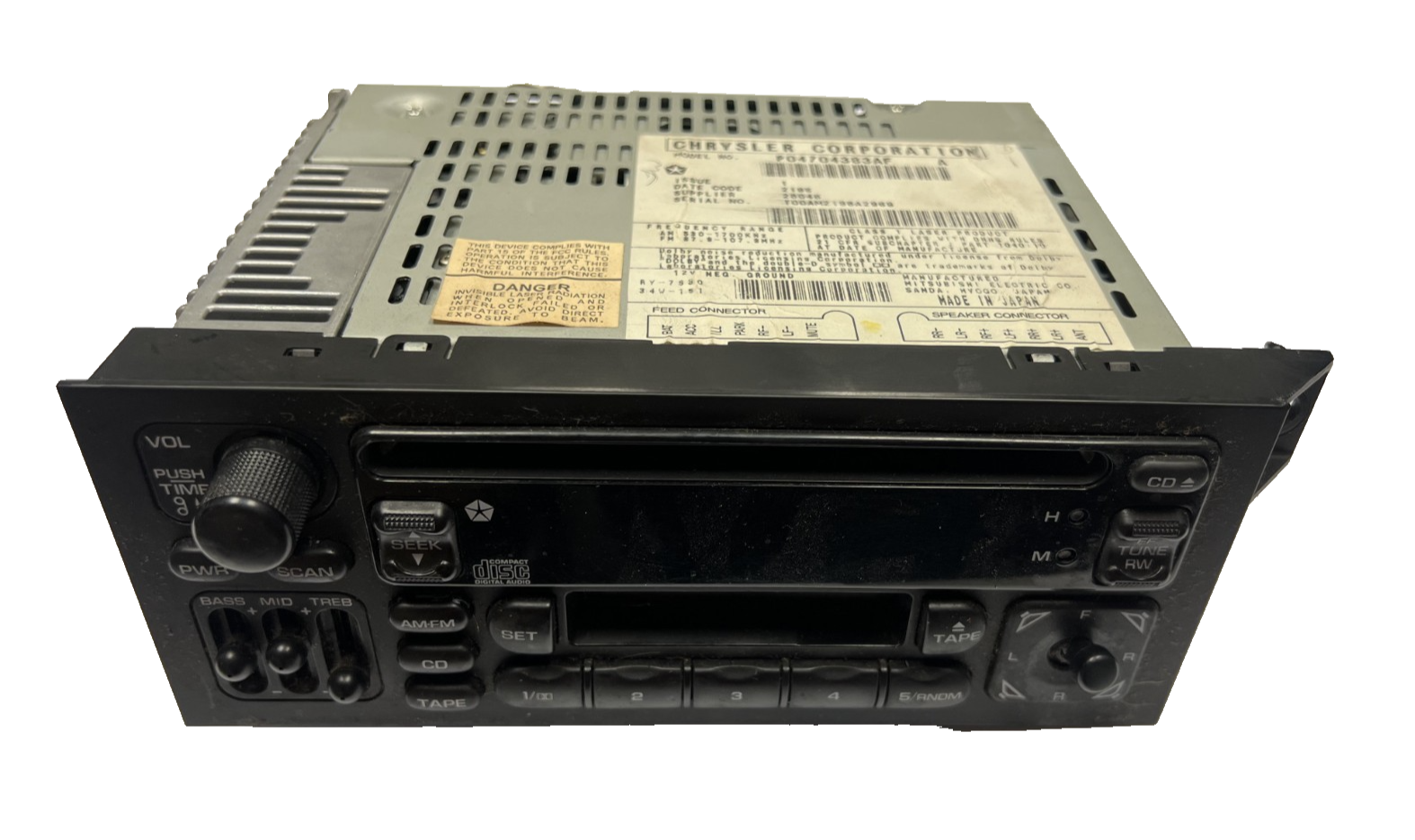 AM FM Radio Cassette CD Player Receiver 04704383AF for 98-00 Dodge Grand Caravan