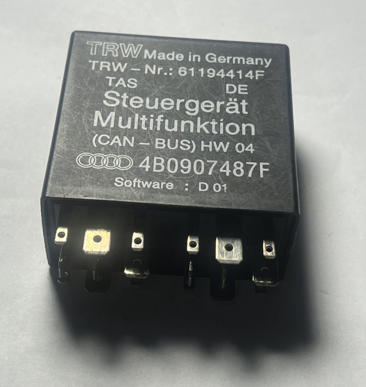 1998-2005 Audi A6 S6 Multifunctional Control Relay OEM 4B0907487F Black