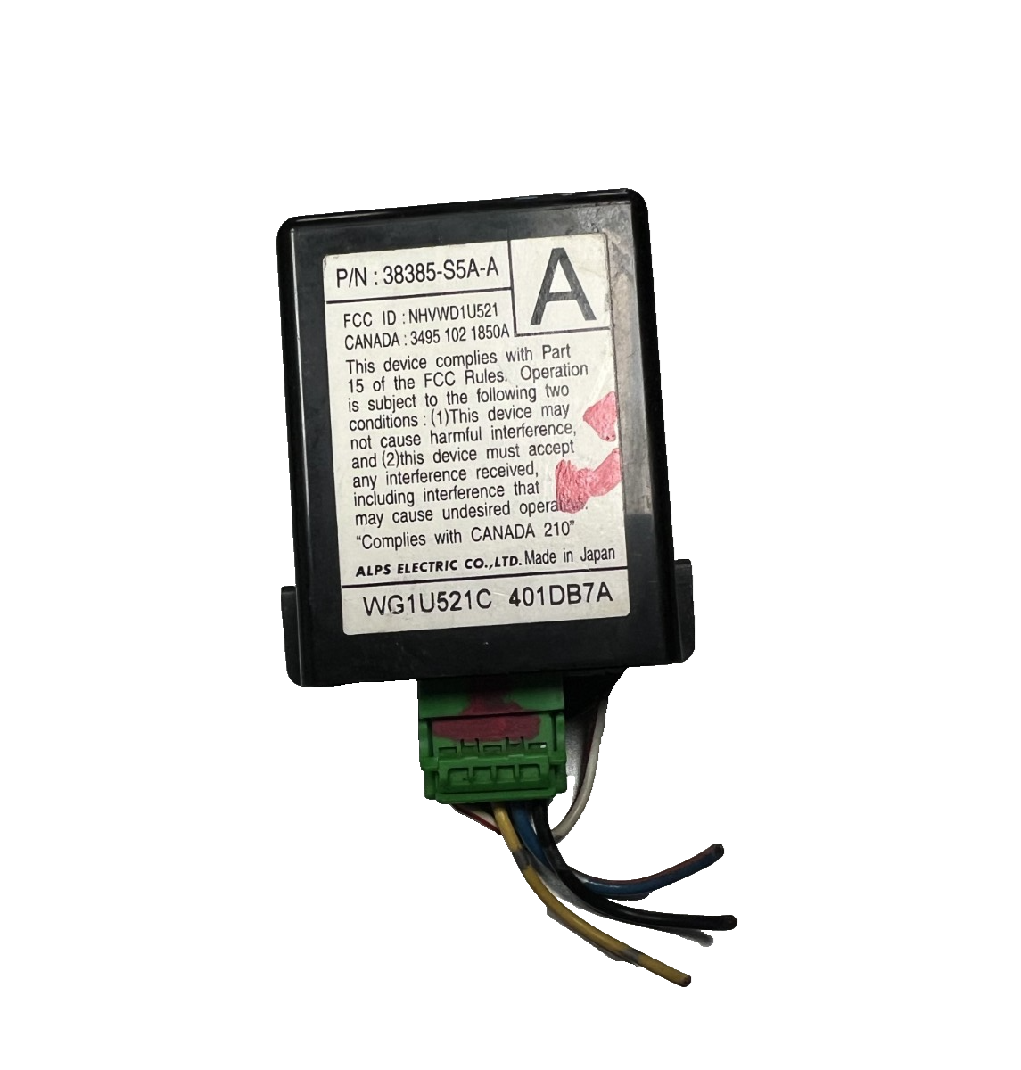 2001-2005 Honda Civic Keyless Entry Receiver Module OEM 38385-S5A-A, WG1U521C