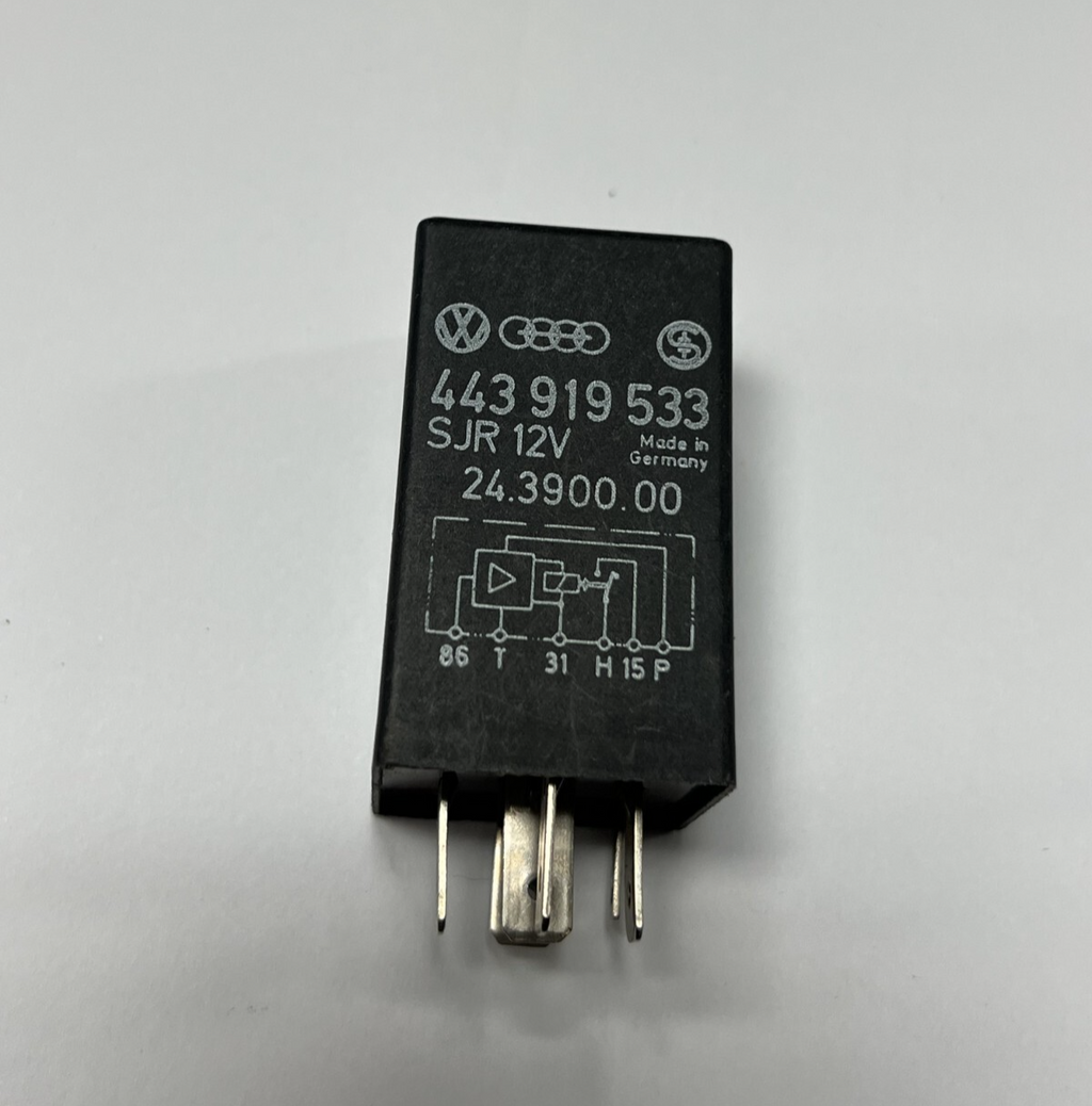 Volkswagen Audi Heated Seat Relay 12V OEM 443 919 533, 24.3900.00 Black