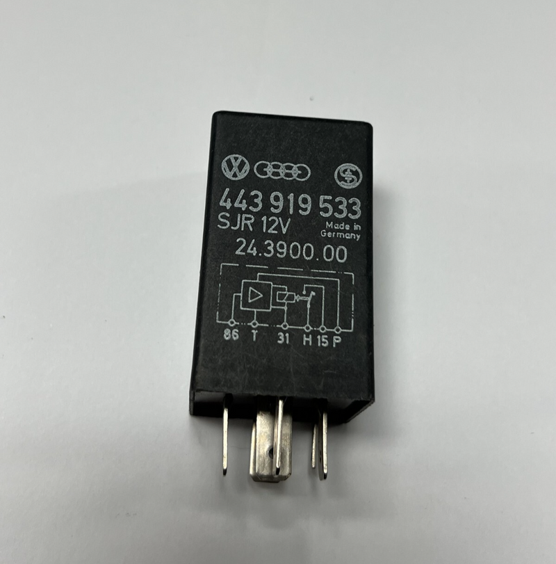 Volkswagen Audi Heated Seat Relay 12V OEM 443 919 533, 24.3900.00 Black