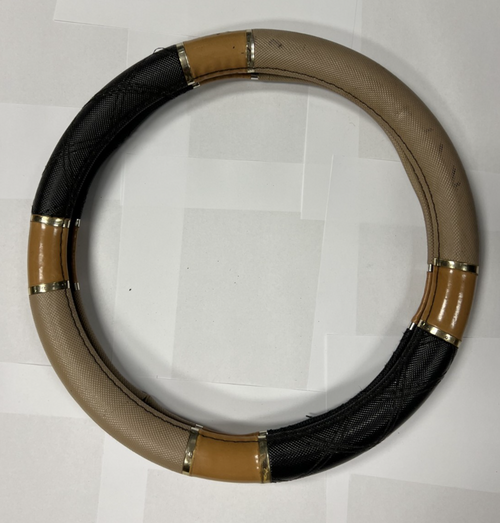Steering Wheel Cover Tan and Black for Steering Wheel Protection