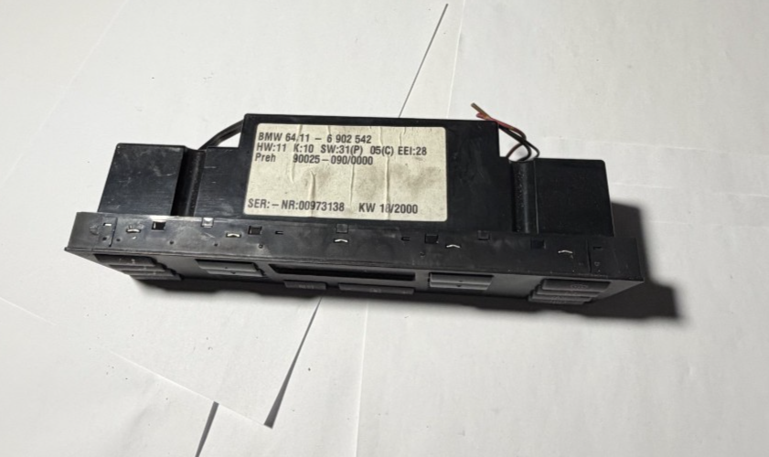 01 2001 BMW 5 E39 Air Conditioning Heater Climate Control 6902542, 64116902542