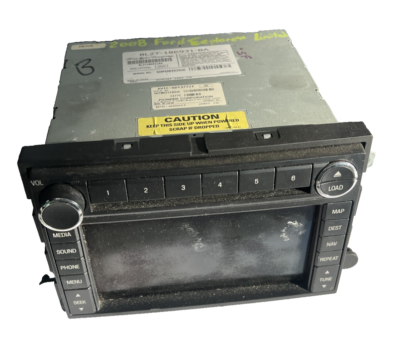 2007-2009 Ford Explorer Radio CD Player Screen Display OEM 8L2T-18K931-BA