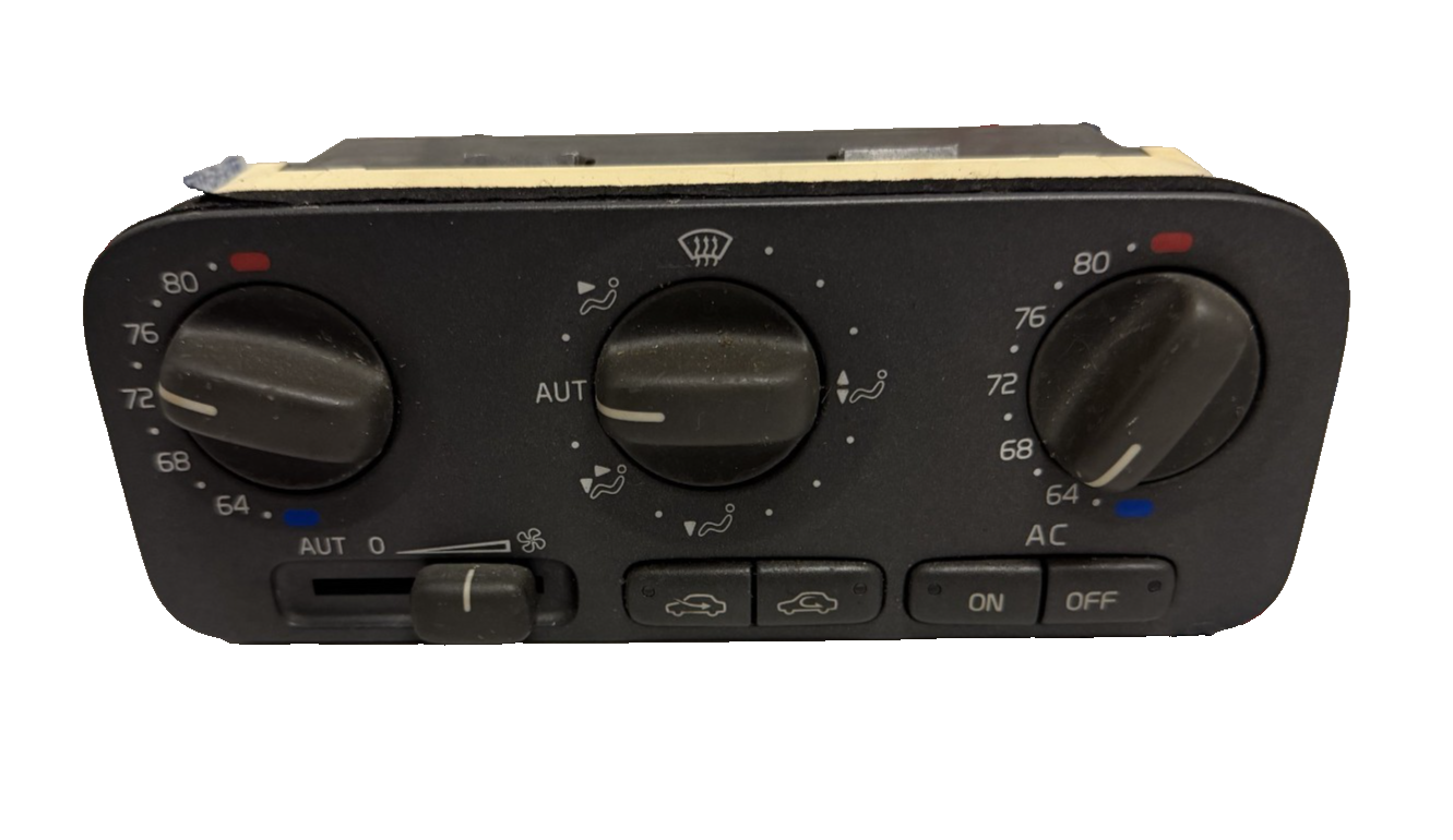 1998-2000 Volvo S70 AC Heater Temperature Climate Control Panel 9171800 Black