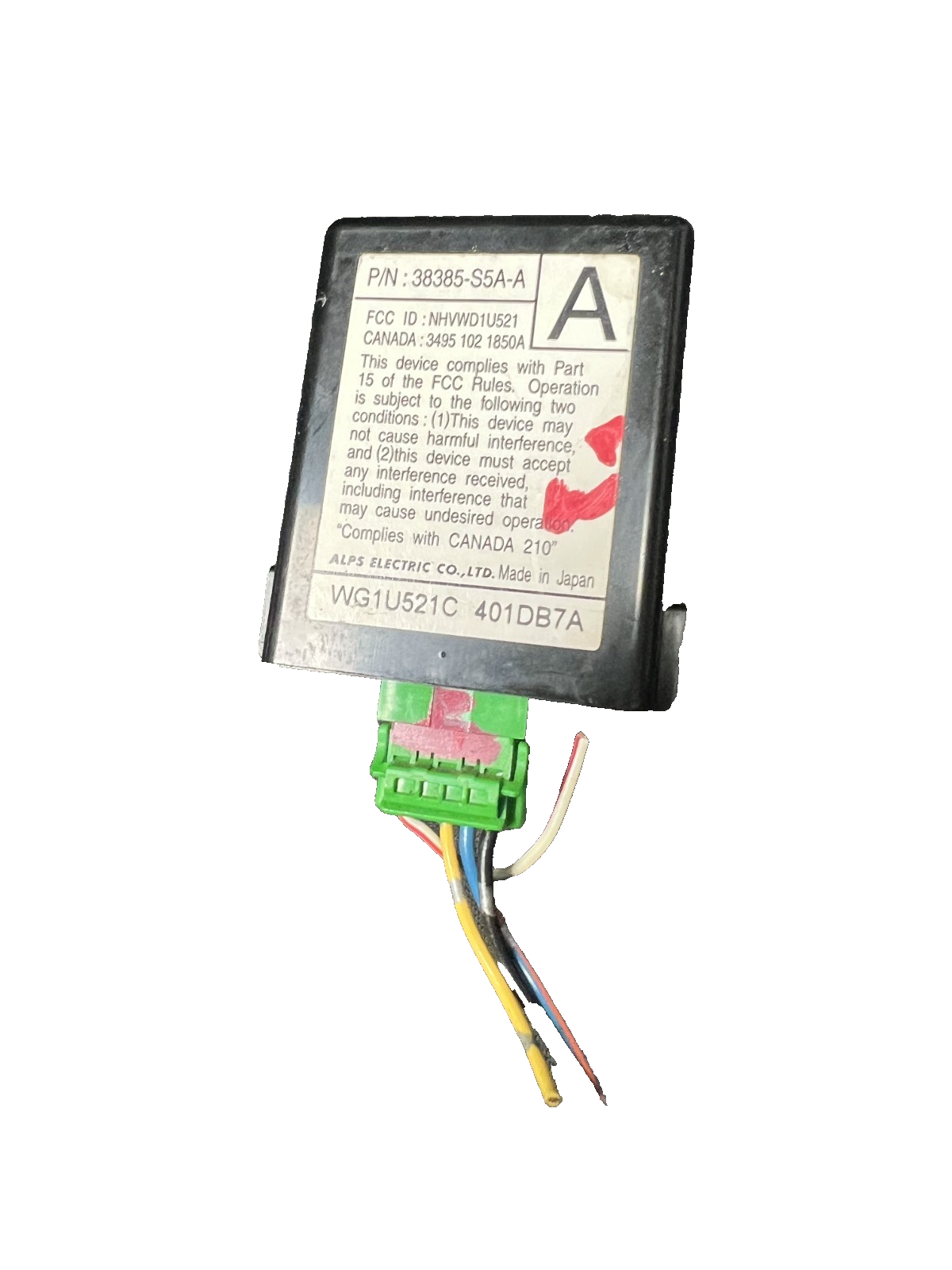 2001-2005 Honda Civic Keyless Entry Receiver Module OEM 38385-S5A-A, WG1U521C