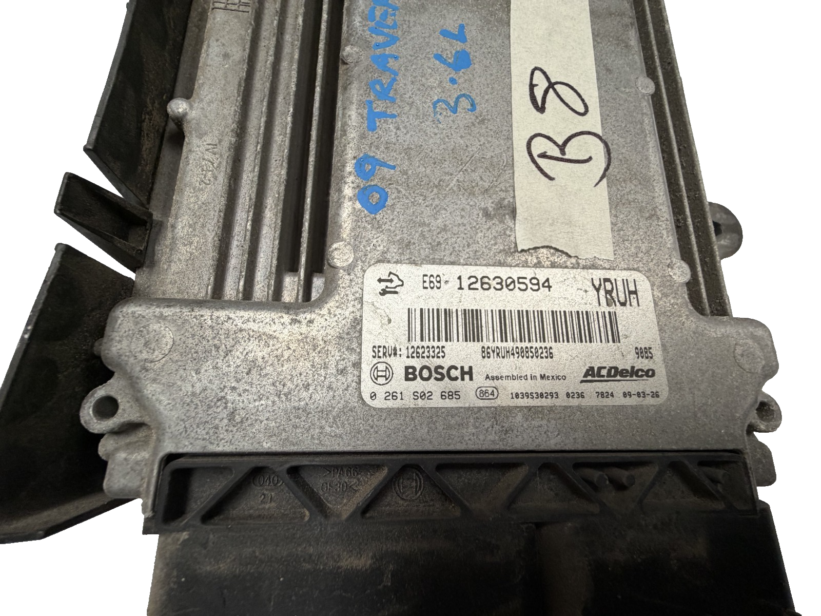 09 2009 Chevrolet Traverse 3.6L Engine Control Module ECM ECU 12630594