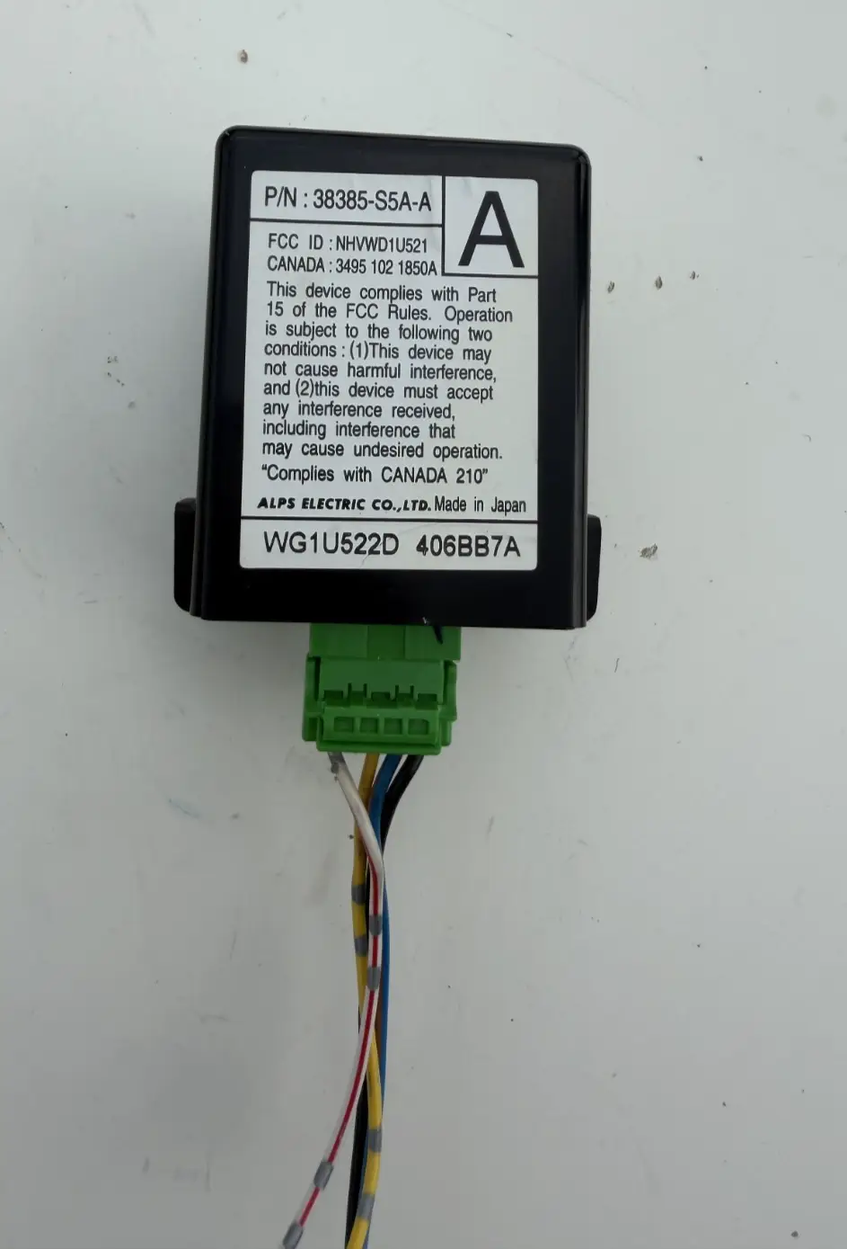 01 02 03 04 05 Honda Civic Keyless Entry Receiver Module WG1U522D 406BB7A by Alps