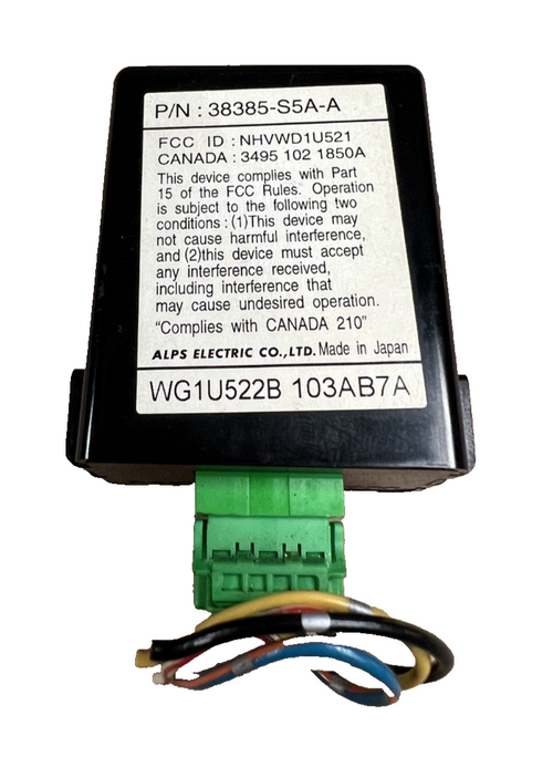 01-05 Honda Civic Keyless Entry Receiver Module 38385 S5A A, 103AB7A, WG1U522B