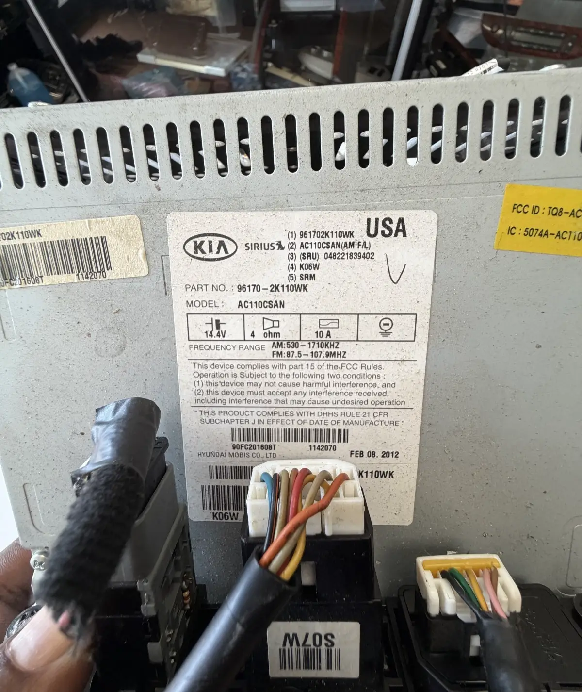 Radio Stereo MP3 CD Player 96170-2K110WK, AC110CSAN fits 2012-2013 Kia Soul by Kia close side image