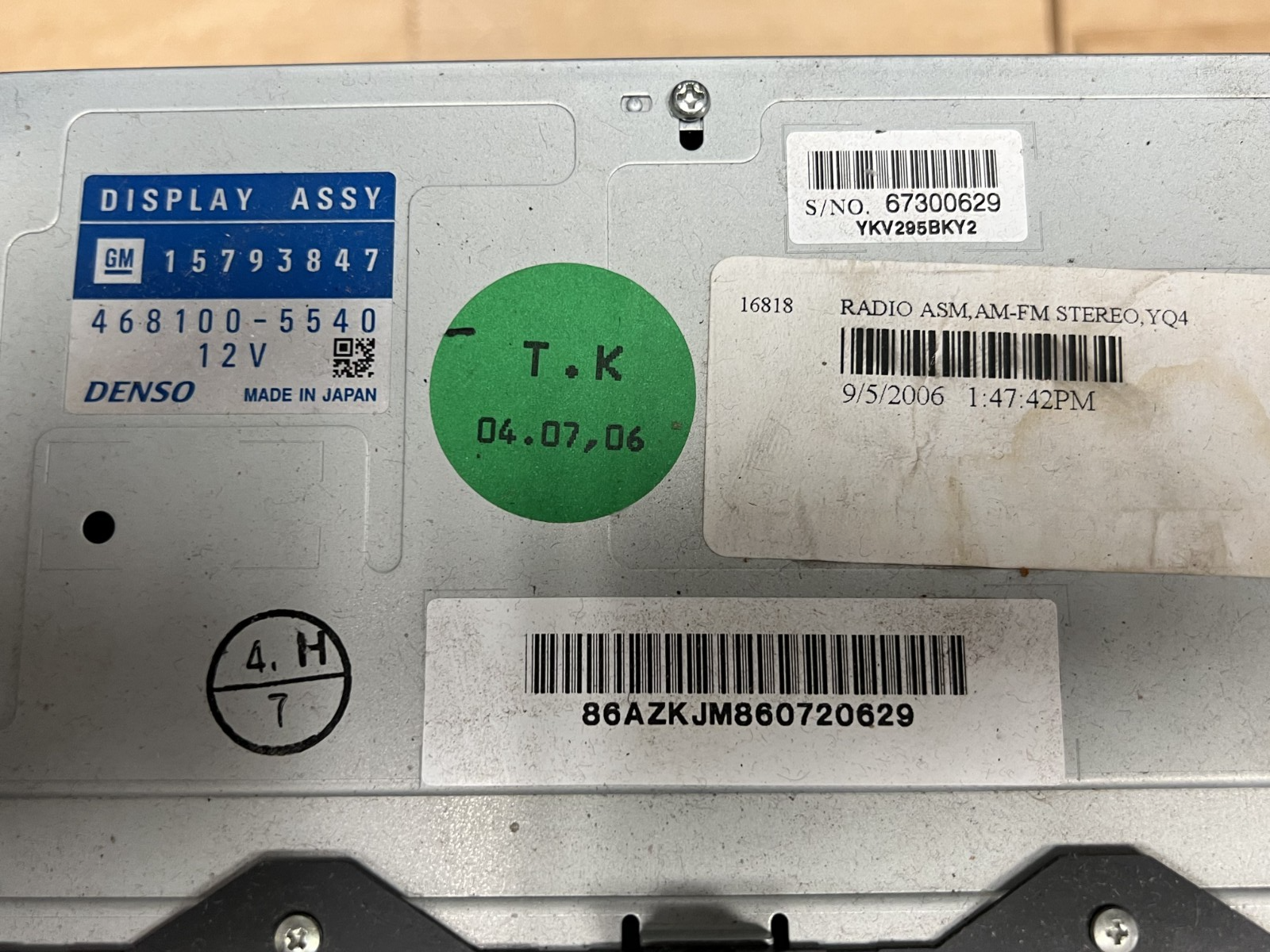 2005-2007 Cadillac STS AM FM CD Player Radio Receiver OEM 15793847, 468100-5540