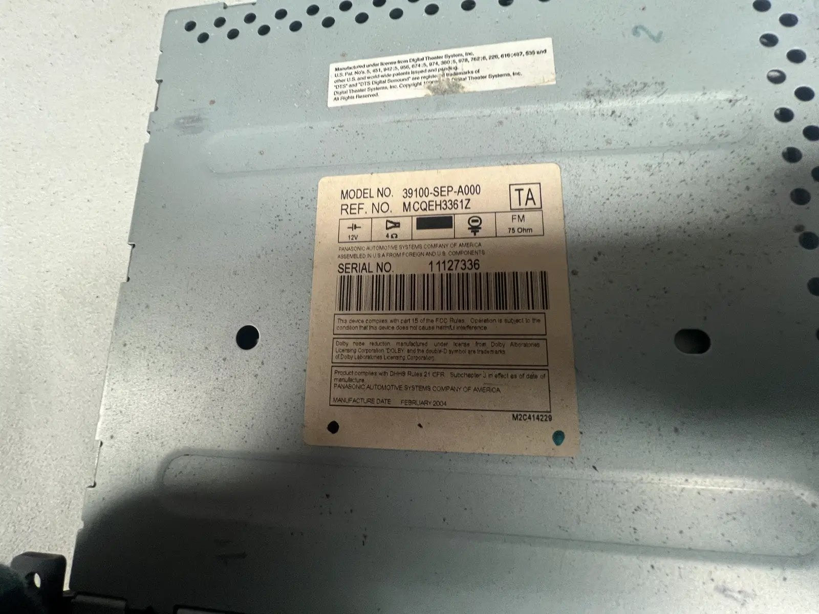 AM FM CD Player Radio Receiver 39100 SEP A000 fits 2004 2005 2006 Acura TL by Panasonic