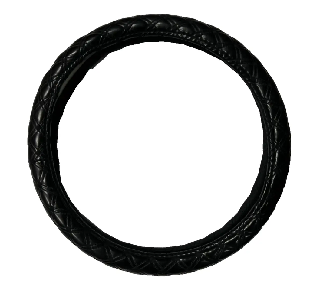 Steering Wheel Cover Diamond Pattern Black for Grip, Protection