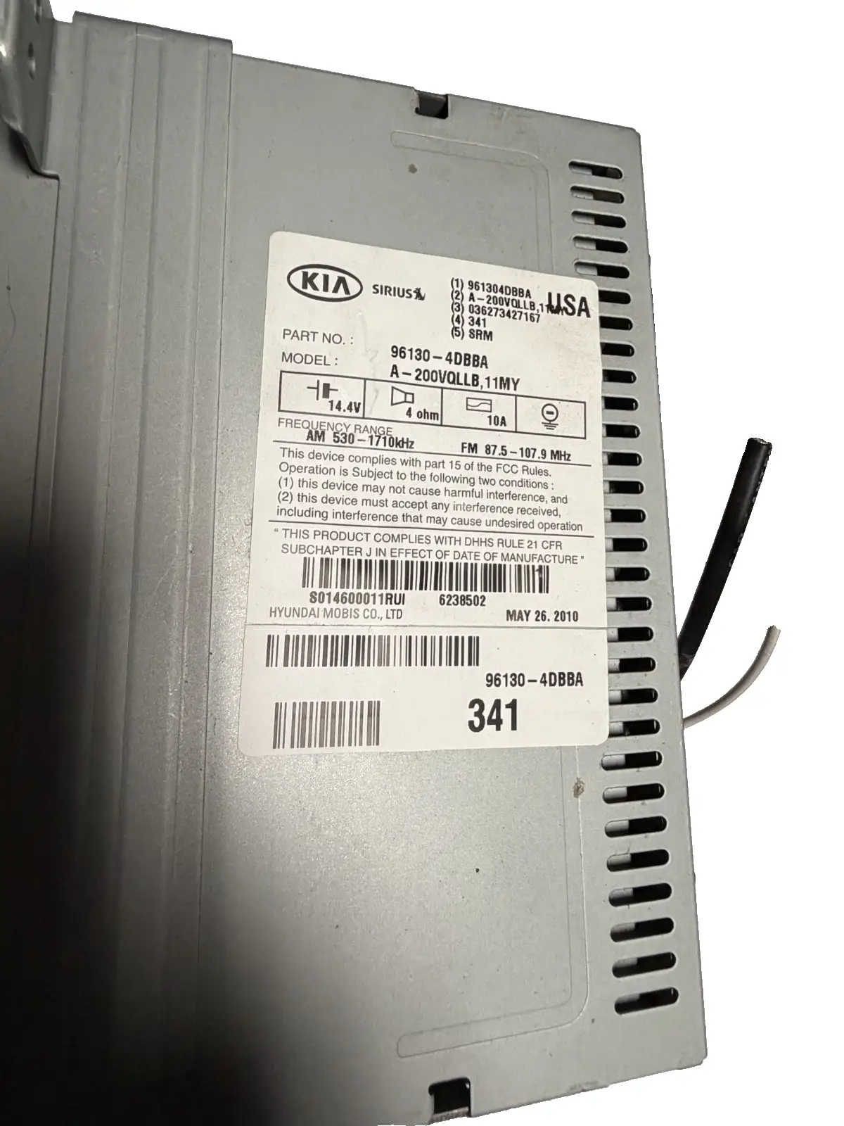 2011-2014 Kia Sedona Radio Stereo Receiver AM FM CD Player 96130 4DBBA by Kia Sirius
