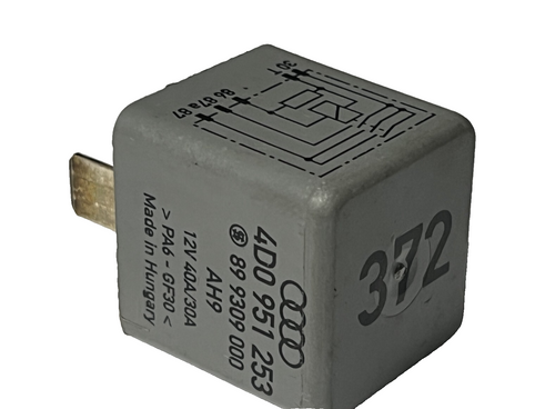 1992-2004 Audi S4 S6 A4 Fuel Pump Relay 12V 40A 30A OEM 4D0 951 253 Gray