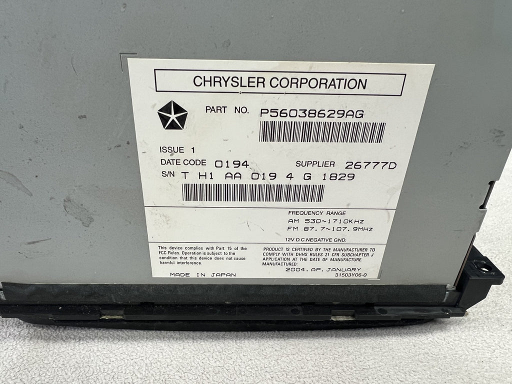 2004 Jeep Grand Cherokee Radio AM FM CD DVD Player Receiver 56038629AG