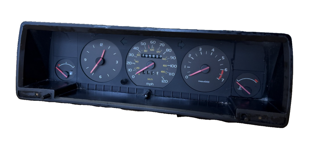 1989-1990 Volvo 740 Instrument Gauge Cluster Speedometer 1398736 Black