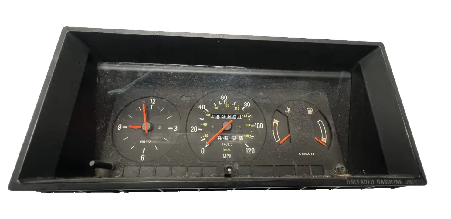92 1992 Volvo 240 Speedometer Display Instrument Cluster Gauge Black by Unbranded