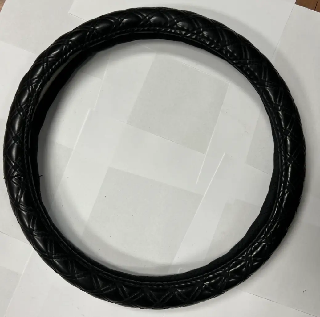 Steering Wheel Cover Diamond Pattern Black for Grip, Protection