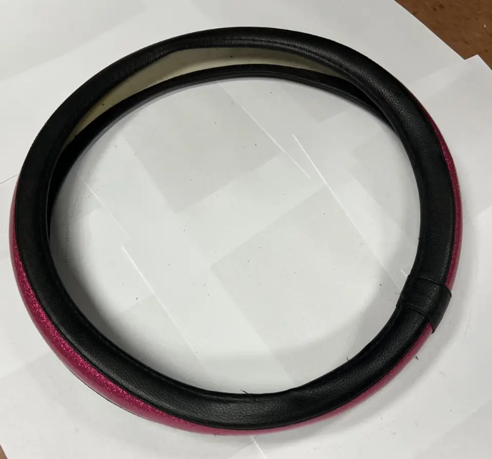 Steering Wheel Cover Black with Red Sparkling Glitter Design Universal Fit by Unbranded